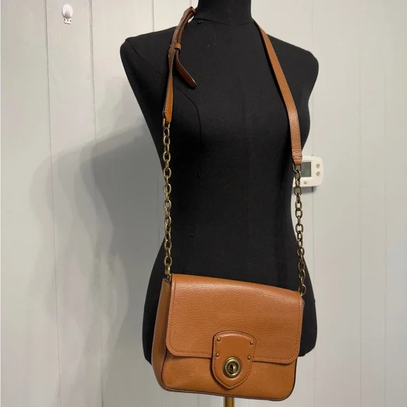 Lauren Ralph Lauren Brown Leather Crossbody Bag - Picture 4 of 14